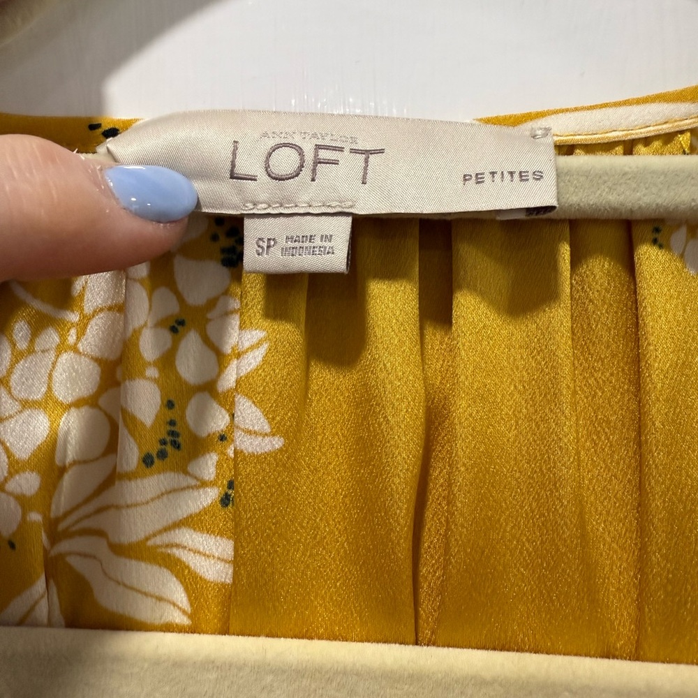 Ann Taylor LOFT Yellow Midi Dress SP - Picture 5 of 12